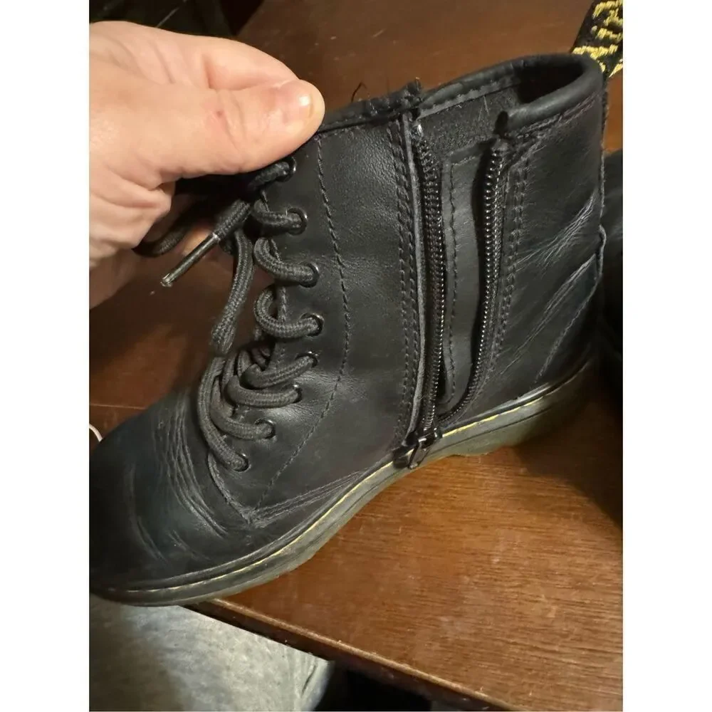 Black leather doc martens size 3